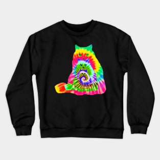 tie dye three cat retro pattern Crewneck Sweatshirt